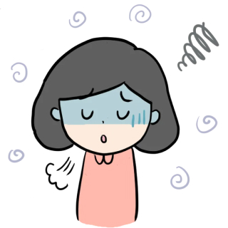 不調な女性のイラスト